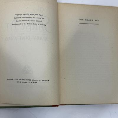 Vintage 1946 Hardback Edition of the Snake Pit by Mary Jane Ward