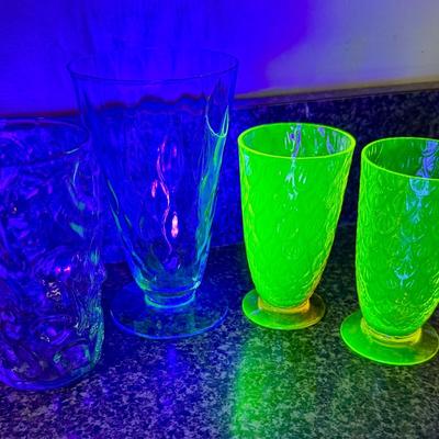 Mixed Vintage Colored Glass various sizes & styles some glow in the dark