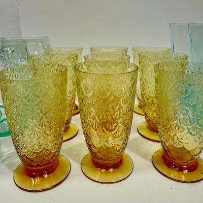 Mixed Vintage Colored Glass various sizes & styles some glow in the dark