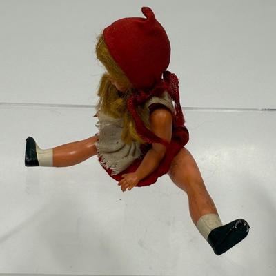 Vintage Celluloid Doll Dollhouse Little Red Riding Hood Jointed Articulated