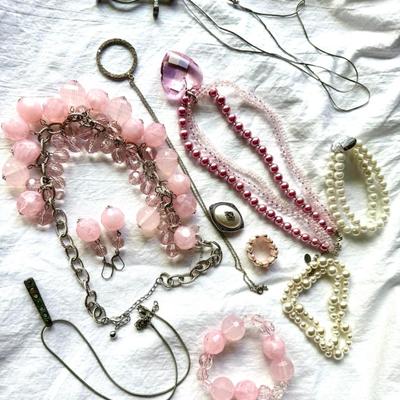 Pearl, pink jewelry, plus