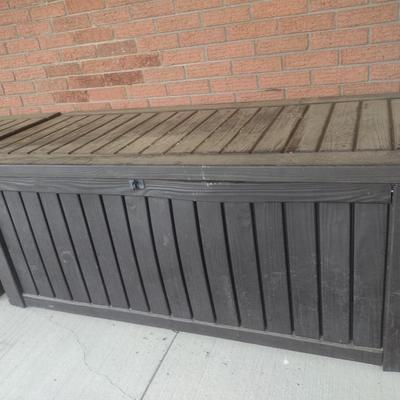 Keter Brand Composite Faux Wood Slat Porch Box Choice A (No Contents)