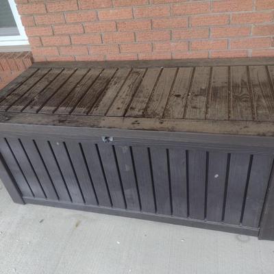 Keter Brand Composite Faux Wood Slat Porch Box Choice B (No Contents)