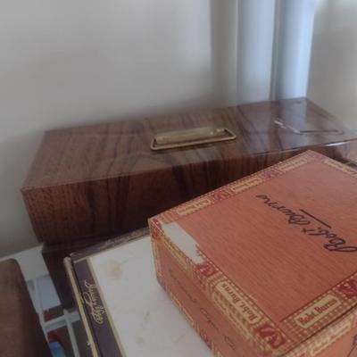 Collection of Wooden Storage and Cigar Boxes