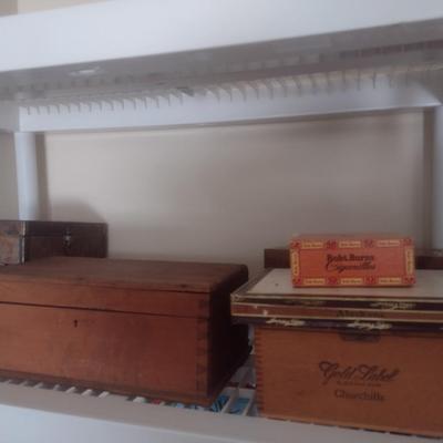 Collection of Wooden Storage and Cigar Boxes