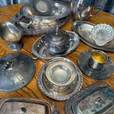 Vintage silver plated serving items