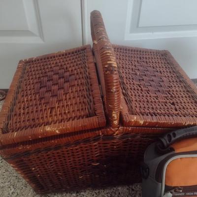 Assortment of Carry Coolers and Picnic Basket