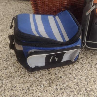 Assortment of Carry Coolers and Picnic Basket