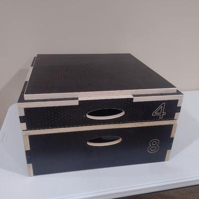 Pair of Exercise Step Boxes 8" and 4"