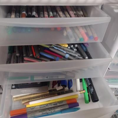 Collection of Craft Markers and Pens Includes Storage Containers (#1)
