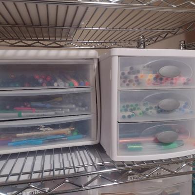 Collection of Craft Markers and Pens Includes Storage Containers (#1)