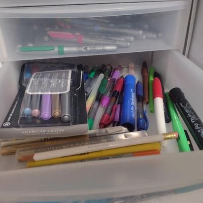 Collection of Craft Markers and Pens Includes Storage Containers (#1)