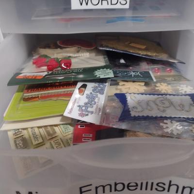 Collection of Craft Accessories, Stickers, Letters, Etc. Includes Storage Containers (#2)