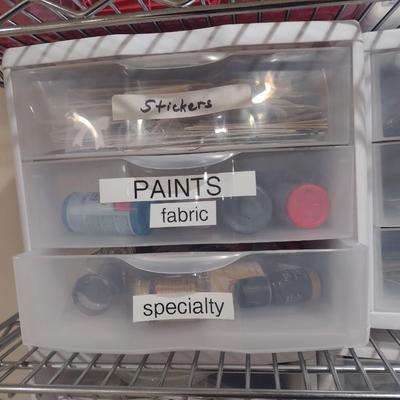 Collection of Craft Accessories, Stickers, Letters, Etc. Includes Storage Containers (#2)
