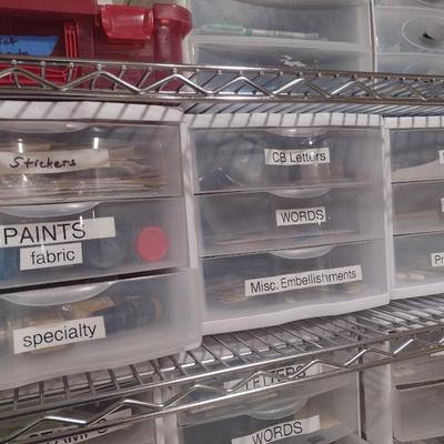 Collection of Craft Accessories, Stickers, Letters, Etc. Includes Storage Containers (#2)