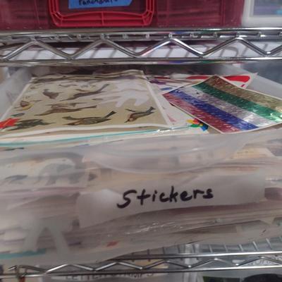 Collection of Craft Accessories, Stickers, Letters, Etc. Includes Storage Containers (#2)