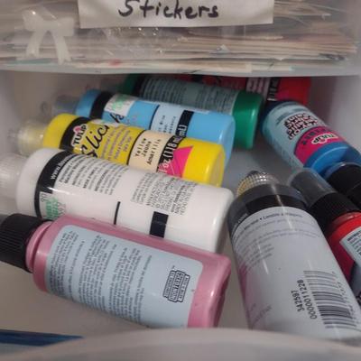 Collection of Craft Accessories, Stickers, Letters, Etc. Includes Storage Containers (#2)