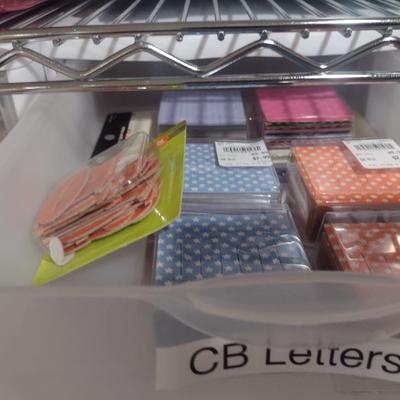 Collection of Craft Accessories, Stickers, Letters, Etc. Includes Storage Containers (#2)