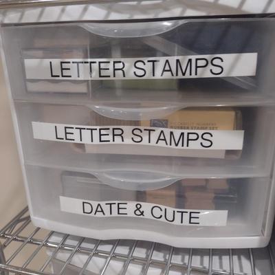 Collection of Craft Accessories, Stickers, Letters, Etc. Includes Storage Containers (#3)