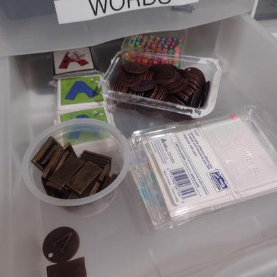 Collection of Craft Accessories, Stickers, Letters, Etc. Includes Storage Containers (#3)