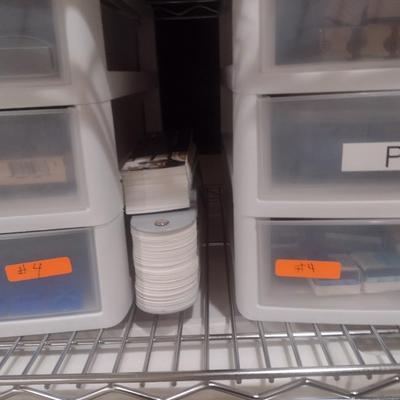 Collection of Craft Accessories, Rubber and Wood Stamps, Etc. Includes Storage Containers (#4)