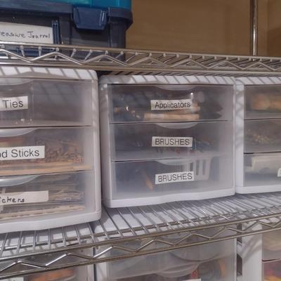 Collection of Craft Accessories, Brushes Etc. Includes Storage Containers (#7)