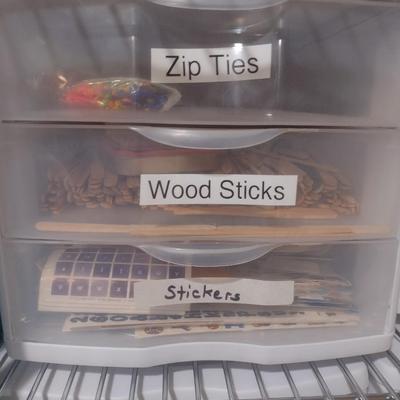 Collection of Craft Accessories, Brushes Etc. Includes Storage Containers (#7)