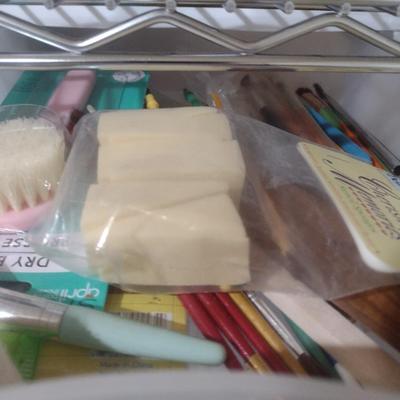 Collection of Craft Accessories, Brushes Etc. Includes Storage Containers (#7)