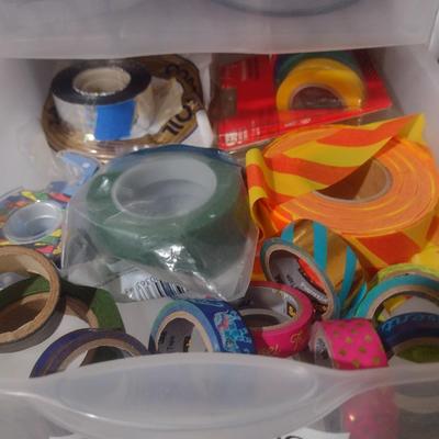 Collection of Craft Accessories, Fasteners, Scissors, Etc. Includes Storage Containers (#8)