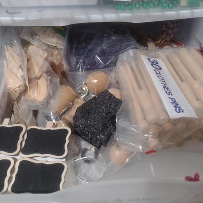 Collection of Craft Accessories, Gee-Gaws, Frames, Etc. Includes Storage Containers (#9)