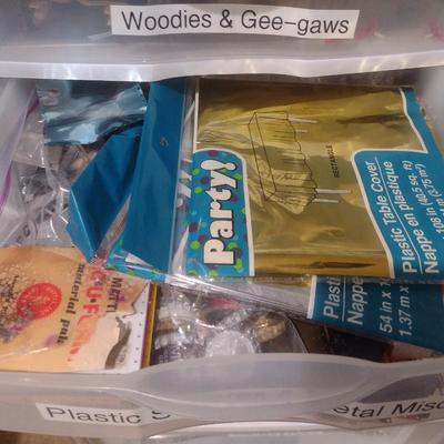 Collection of Craft Accessories, Gee-Gaws, Frames, Etc. Includes Storage Containers (#9)