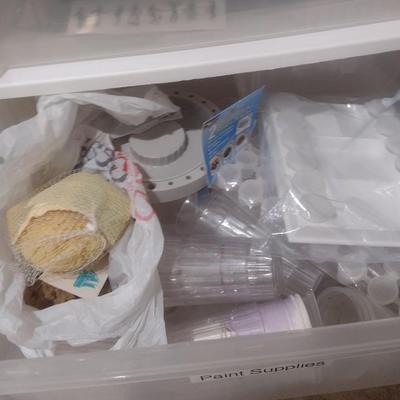 Collection of Craft Accessories, Color Pencils Etc. Includes Storage Containers (#10)