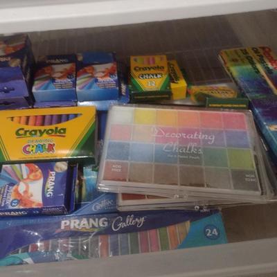 Collection of Craft Accessories, Color Pencils Etc. Includes Storage Containers (#10)