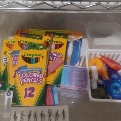 Collection of Craft Accessories, Color Pencils Etc. Includes Storage Containers (#10)
