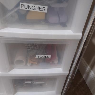 Collection of Craft Accessories, Punches, Tools Etc. Includes Storage Containers (#11)