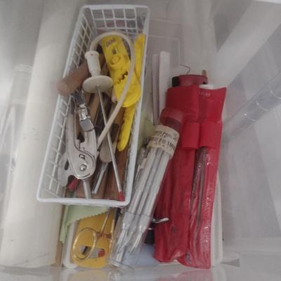 Collection of Craft Accessories, Punches, Tools Etc. Includes Storage Containers (#11)