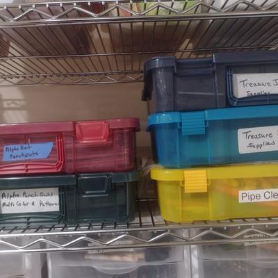 Collection of Craft Accessories, Supplies Etc. Includes Storage Containers (#12)