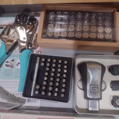 Collection of Craft Accessories, Crop-a-dile, Hot Marks, Precision Knife, Etc.(#14)