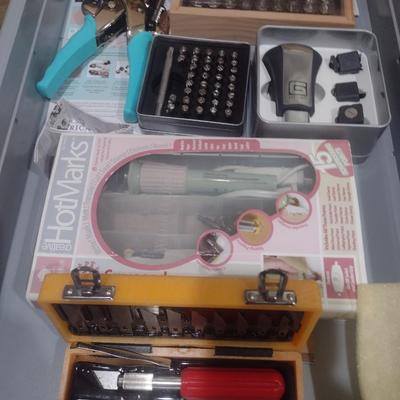 Collection of Craft Accessories, Crop-a-dile, Hot Marks, Precision Knife, Etc.(#14)