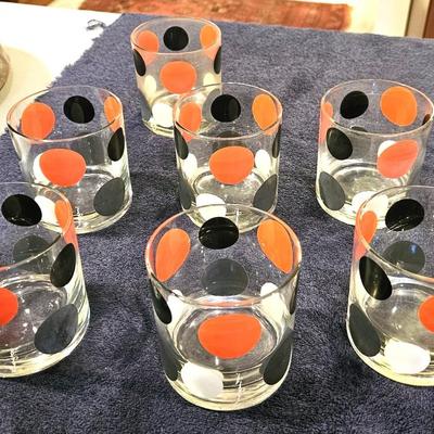 7 Signed Mid Century Morgan Polka Dot Glasses