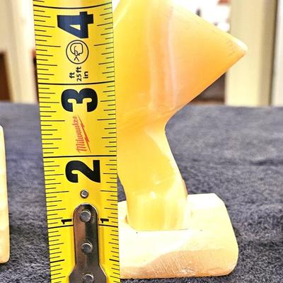 Set of 3 Art Deco Alabaster Sculptures, Including Nefertiti