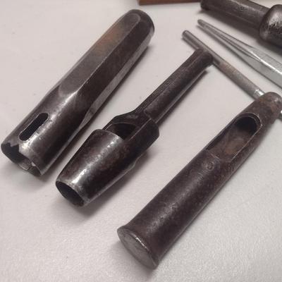 Set of Vintage Arch Punches with Wooden Box