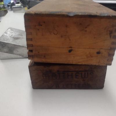 Set of Vintage Forge Steel Type-Set Punches with Wood Storage Box