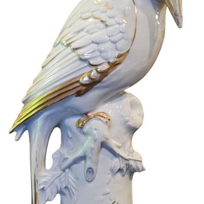 Dresden Style Germain Ceramic Heron Bird Figurine