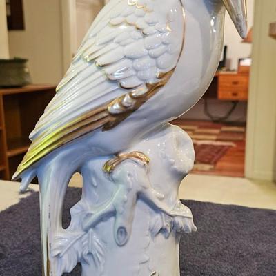 Dresden Style Germain Ceramic Heron Bird Figurine
