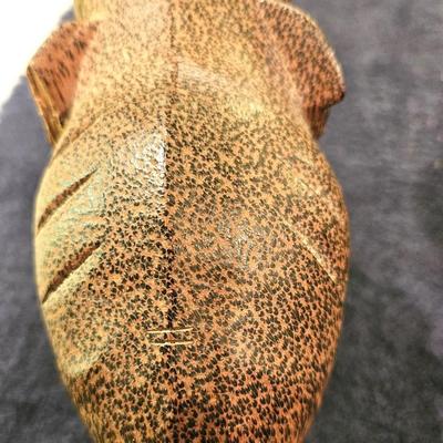 2 Vintage Hand Carved Palm Wood Elephant Figurines
