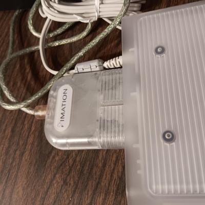 SUPERDISK USB DRIVE FOR MACINTOSH, 3 DRAWER ORGANIZER AND A SAMSUNG FLIP PHONE