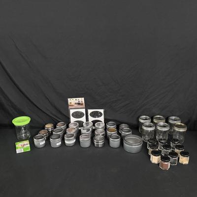 Ball Mason Canning Jars, World Market Spice Tins, and Other Storage Containers (K-DZ)