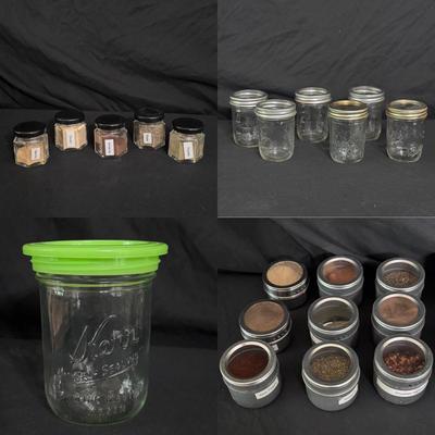 Ball Mason Canning Jars, World Market Spice Tins, and Other Storage Containers (K-DZ)