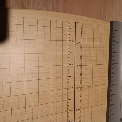 VERY NICE QUARTET PAPER CUTTER, DRAW FULL OF COPY PAPER AND DESK ORGANIZERS